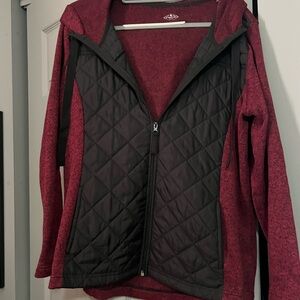St. John's Bay Burgundy and Black Quilted Vest